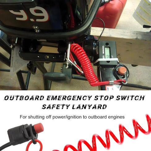 Outboard Replacement Engine Stop Lanyard, Boat Engine 682-82556-00 Safety Kill Stop, Emergency Ignition Stop for Watercraft Outboard Motors, Boat Key Lanyard Rope Clip in Saudi Arabia