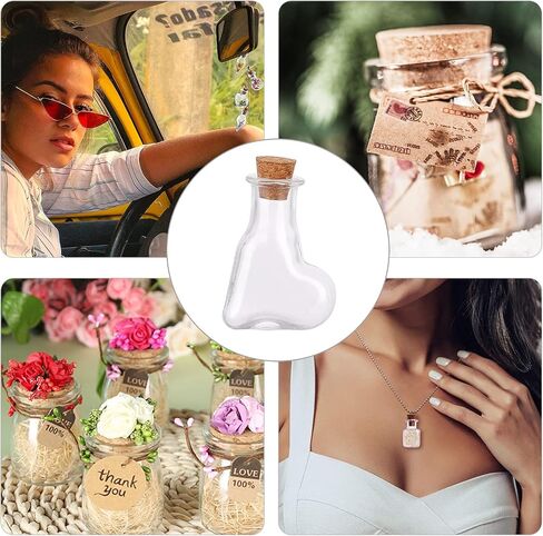 SUNNYCLUE 20pcs Cube Shape Tiny Bottle Charms Clear Glass Mini Wish Bottles Small Potion Bottles with Cork Stopper & 20pcs Eye Pin Peg Bails for Home Party Decor Crafts DIY Jewellery Making in Saudi Arabia