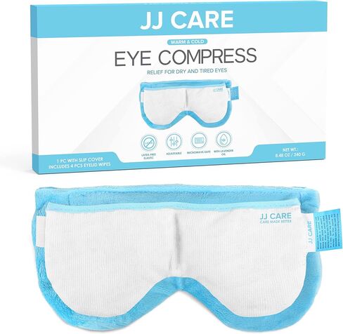 JJ CARE ضغط حراري رطب للعين، تخفيف الضغط الحراري للعين الجافة، قناع العين القابل للاستخدام في الميكروويف برائحة اللافندر، ضغط بارد وحرارة للعيون، وسادة تدفئة للعين للعيون المتهيجة in Kuwait