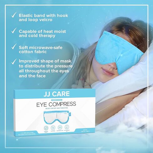 JJ CARE ضغط حراري رطب للعين، تخفيف الضغط الحراري للعين الجافة، قناع العين القابل للاستخدام في الميكروويف برائحة اللافندر، ضغط بارد وحرارة للعيون، وسادة تدفئة للعين للعيون المتهيجة in Kuwait
