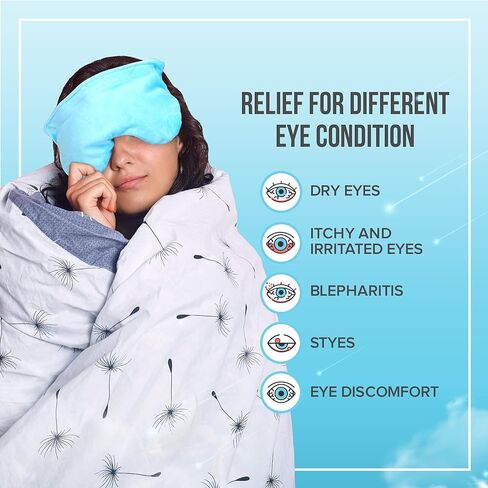 JJ CARE ضغط حراري رطب للعين، تخفيف الضغط الحراري للعين الجافة، قناع العين القابل للاستخدام في الميكروويف برائحة اللافندر، ضغط بارد وحرارة للعيون، وسادة تدفئة للعين للعيون المتهيجة in Kuwait