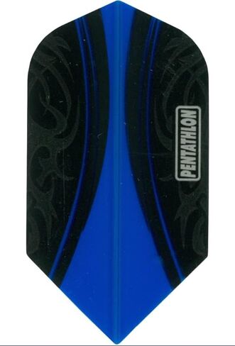 لعبة رمي السهام الأمريكية 3 مجموعات (9 رحلات طيران) Pentathlon Blue/Black Slim Dart Flight - 100 ميكرون in Saudi Arabia