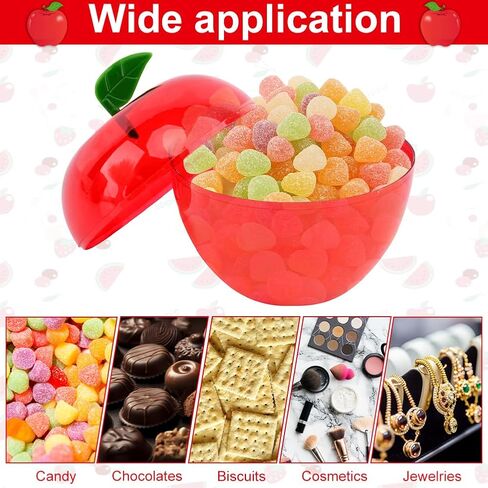 4 PCS Large Red Apples Container, Apples Shaped Candy Jars with Lids, Back to School Teacher Appreciation Red Apples Gift for Wedding Party Ornaments Christmas Decorations in Saudi Arabia