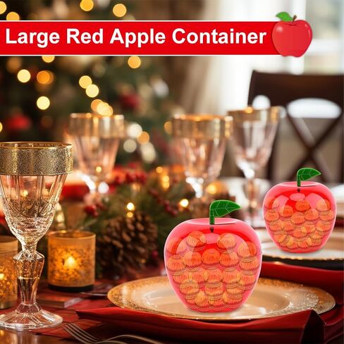 4 PCS Large Red Apples Container, Apples Shaped Candy Jars with Lids, Back to School Teacher Appreciation Red Apples Gift for Wedding Party Ornaments Christmas Decorations in Saudi Arabia