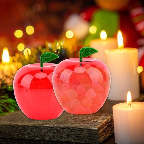 4 PCS Large Red Apples Container, Apples Shaped Candy Jars with Lids, Back to School Teacher Appreciation Red Apples Gift for Wedding Party Ornaments Christmas Decorations in Saudi Arabia