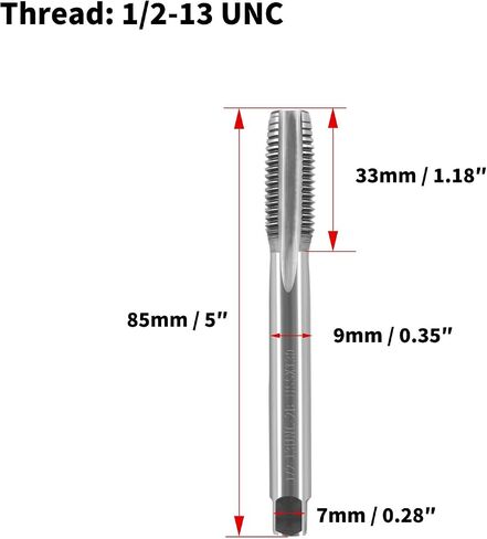 1/2-13 UNC H2 High Speed Steel Metric Machine Tap Metal Cutting Tools for Drills in Saudi Arabia