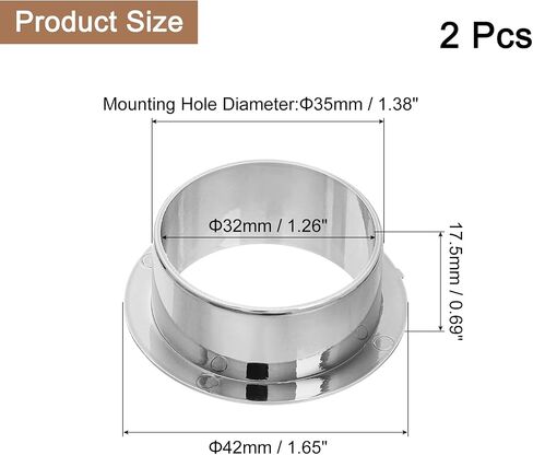 uxcell 2 Pcs 1.38 inch (35mm) Nylon Desk Grommets, Plastic Cable Hole Cover, Wire Cord Cable Organizer for Computer Desk Cabinet, Silver in Saudi Arabia