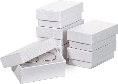 Prestige & Fancy Jewelry Boxes, 6 Pack, 2.55 x 1.5 x 1 inch - Cotton Filled Small Gift Boxes with Lids for Bracelets, Earrings, Pendants, Gifts, Chistmas, Party Favors, Valentines Day (6, Kraft) in Saudi Arabia