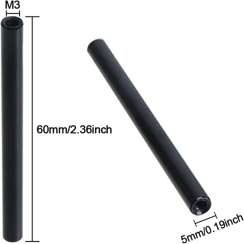 YXQ M3x60mm Round Aluminum Standoff Column Spacer Wide Head Column Spacer Pillar for DIY Parts RC/FPV/CNC/Drone Multicopter Black, 10-Piece in Saudi Arabia