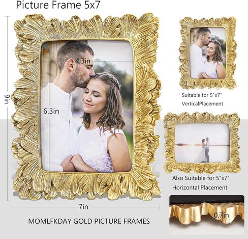 إطارات صور كلاسيكية مقاس 5 × 7، إطار صورة ذهبي لعرض سطح الطاولة وديكور المنزل للتعليق على الحائط in Saudi Arabia