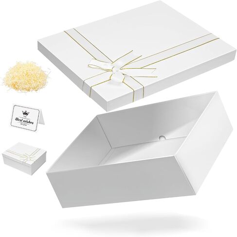Large Gift Boxes with Lids, 13×10×5 Inches Black Gift Box, Gift Box with Ribbon Bow, Card and Shredded Paper Filler, Luxury Gift Boxes for Presents, Birthday, Weddings, Christmas(1Pack) in Saudi Arabia