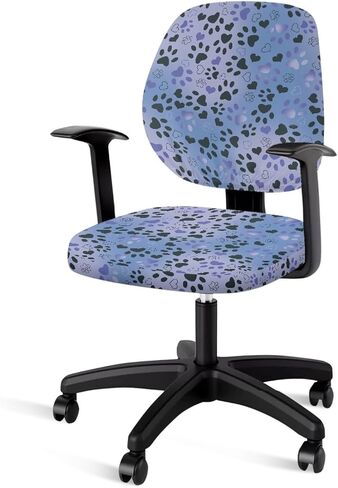 GLENLCWE Purple Dog Paw Print Computer Office Chair Covers 2Piece Stretch High Back Chair Slipcovers for Boss Rotating Chairs for Puppy’s Lover in Kuwait