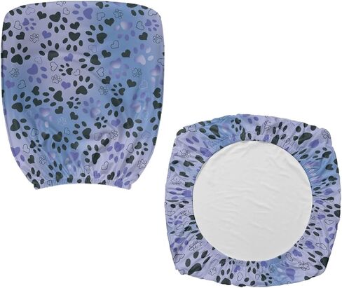 GLENLCWE Purple Dog Paw Print Computer Office Chair Covers 2Piece Stretch High Back Chair Slipcovers for Boss Rotating Chairs for Puppy’s Lover in Kuwait
