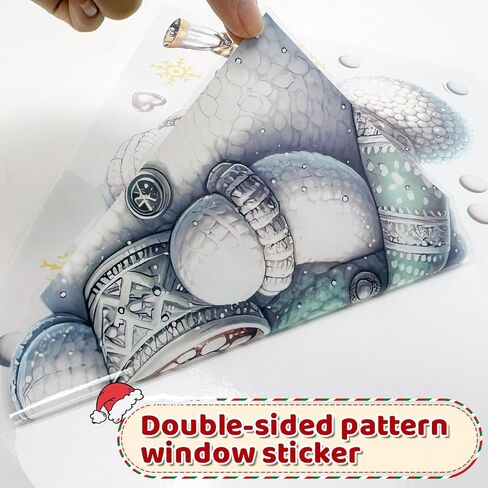 195pcs Christmas Snowman Window Stickers 9 Sheets Christmas Stickers Static Window Clings, PVC Xmas Decals Decorations for Christmas Window Display, Home Decor, Party Decor in Kuwait