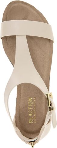 Kenneth Cole REACTION Women's Great Gal T-Strap Wedge Sandal, Black Patent, 6 M US in Saudi Arabia