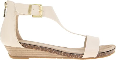 Kenneth Cole REACTION Women's Great Gal T-Strap Wedge Sandal, Black Patent, 6 M US in Saudi Arabia