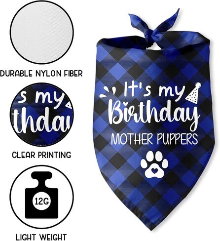 It's My Birthday Mother Puppers Pink Dog Bandana Dog Birthday Girl Bandana Puppy Bandana Funny Pet Puppy Photo Prop Pet Scarf Accessories for Pet Dog Lovers Gifts in Saudi Arabia