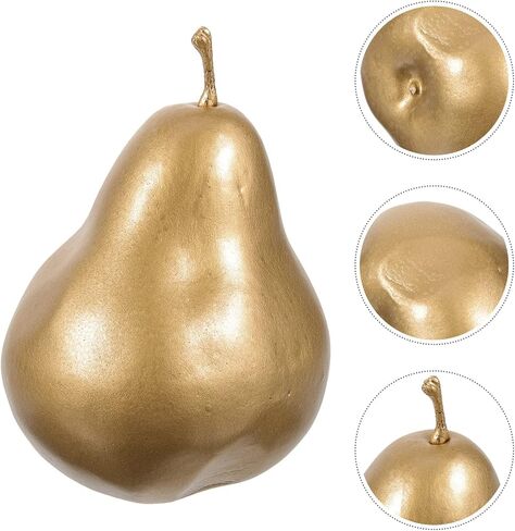 STOBOK نابض بالحياة وهمية الكمثرى 5pcs الكمثرى الاصطناعي واقعية وهمية البلاستيك الفاكهة الذهبي الاصطناعي نموذج الفاكهة واقعية فو نابض بالحياة عرض الدعائم زخرفة الحفلات الكمثرى الذهبي الاصطناعي in Saudi Arabia