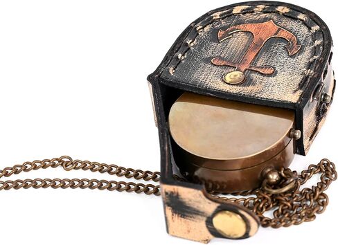 Thoreau's Go Confidently Quote Engraved Compass with Stamped Leather case, Camping Compass, Boating Compass, Gift Compass, Graduation Day Gifts in Kuwait