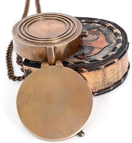 Thoreau's Go Confidently Quote Engraved Compass with Stamped Leather case, Camping Compass, Boating Compass, Gift Compass, Graduation Day Gifts in Kuwait