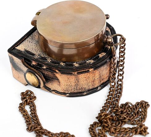 Thoreau's Go Confidently Quote Engraved Compass with Stamped Leather case, Camping Compass, Boating Compass, Gift Compass, Graduation Day Gifts in Kuwait