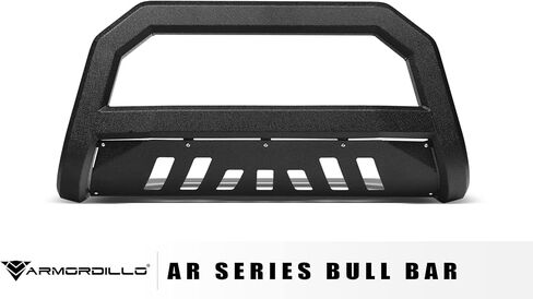 Armordillo 8716410 AR Series Aluminium Bull Bar مع شريط إضاءة LED - أسود غير لامع مع لوحة انزلاقية من الألومنيوم تناسب 2009-2018 دودج رام 1500/2019-2022 كلاسيك in Saudi Arabia