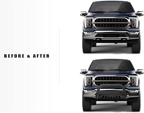 Armordillo 8716410 AR Series Aluminium Bull Bar مع شريط إضاءة LED - أسود غير لامع مع لوحة انزلاقية من الألومنيوم تناسب 2009-2018 دودج رام 1500/2019-2022 كلاسيك in Saudi Arabia