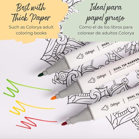 Colorya 28 Skin Art Markers for Artists- Alcohol Markers with Dual-Tip + Carry Bag Included - Alcohol Pens for Coloring Books for Adults, Drawing, Sketching in Saudi Arabia