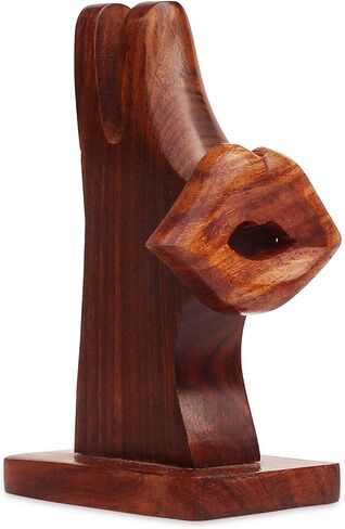 حامل نظارات خشبي مصنوع يدويًا على شكل أنف بمواصفات النظارات مزود بشفاه in Kuwait