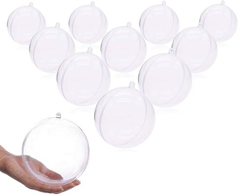 20Pcs Christmas Ball Ornaments 2.36"/60mm Fillable Clear Plastic Ornaments Balls DIY Christmas Tree Decoration Baubles Decorative Hanging Ornaments for Xmas Tree Holiday Wreath Garland Decor (2.36") in Saudi Arabia