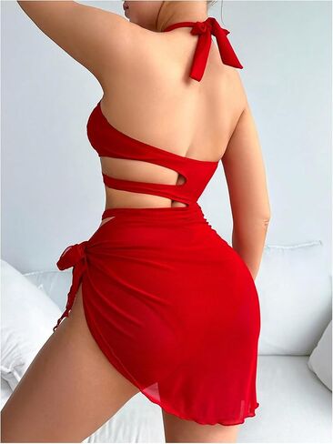 بدلة استحمام نسائية مثيرة من قطعة واحدة من SHENHE، بدلة سباحة ملفوفة مع تنورة مغطاة in Kuwait