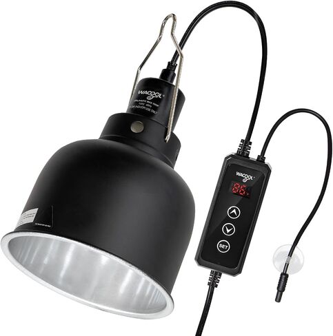 Reptile Light Fixture 2 Pack, 8.5 in Deep Dome Reptile Heat Lamp Fixture, Optical Reflection Terrarium Light Fixture for Reptile UVB UVA Heat Basking Bulbs, Separate Switch & Hook in Kuwait