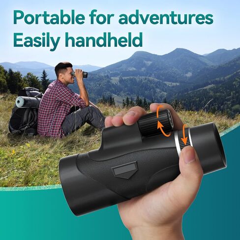 12x50 HD Monocular for Adults High Powered with BAK4 Prism & FMC Lens,Lightweight with Smartphone Adapter, Compact black monoculars for adults high powered in Saudi Arabia