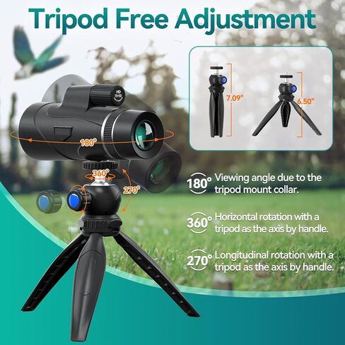 12x50 HD Monocular for Adults High Powered with BAK4 Prism & FMC Lens,Lightweight with Smartphone Adapter, Compact black monoculars for adults high powered in Saudi Arabia