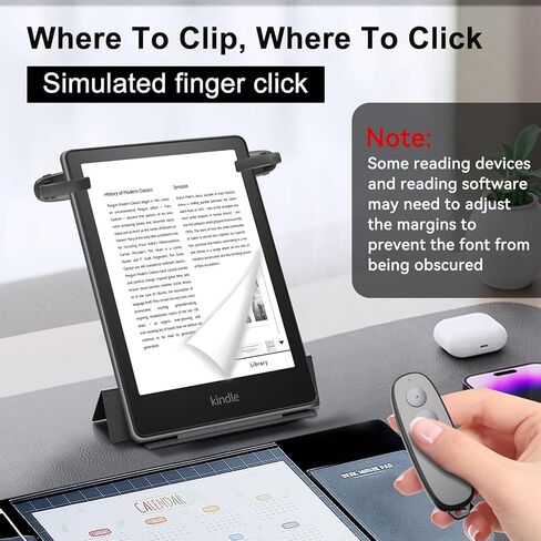 [2 Clips] Finger Ring Page Turner Remote for Kindle Paperwhite Remote Page Turner Accessories for Kindle Clip Clicker Page Turner for Ipad Android Tablets Phone Camera Triggers in Kuwait
