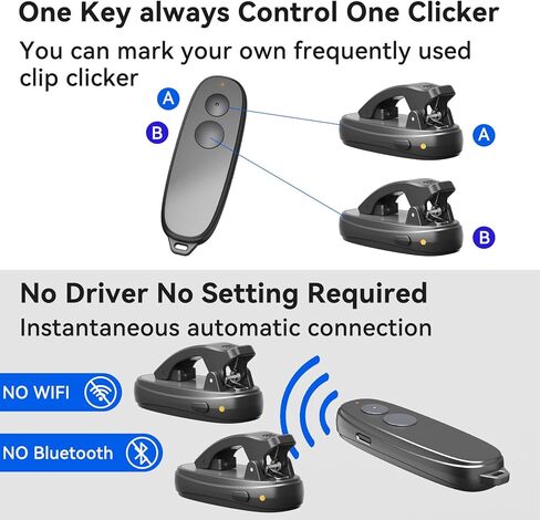 [2 Clips] Finger Ring Page Turner Remote for Kindle Paperwhite Remote Page Turner Accessories for Kindle Clip Clicker Page Turner for Ipad Android Tablets Phone Camera Triggers in Kuwait