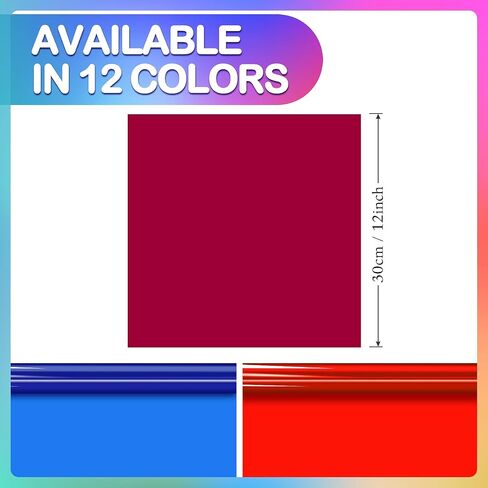 12 Pcs Correction Gel Light Filter 16x20'' Lighting Gels Diffuser 12 Colors Overlays Transparent Plastic Sheets Film for Landscape Led Light, Photography, Video, Photo, Stage in Saudi Arabia