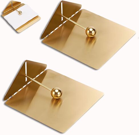 2Pcs Napkin Holder for Table,Cocktail Napkin Holder,Gold Metal Square Napkin Holders for Paper Napkins,Flat Napkin Holder with Weighted Arm,Modern Napkin Holder for Kitchen,Dinner,Bar,Outdoor in Saudi Arabia