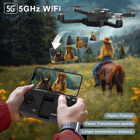 Drone with Camera Brushless Motor Drones for Adults Beginners 2 Cameras FPV RC Quadcopters Foldable Motorized Adjustable 1080P UAV APP Control 3D Flips Easy to Fly Toys Carrying Bag in Saudi Arabia