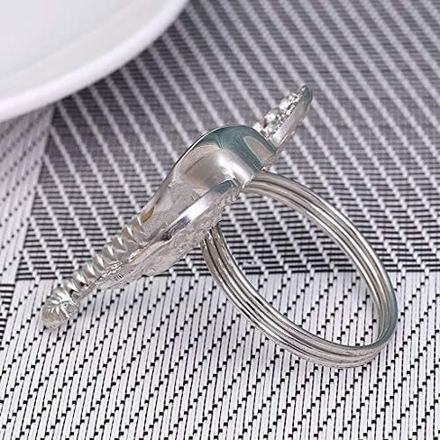 Set of 6 Alloy Diamond Elephant Napkin Rings, Napkin Buckle for Christmas, Holidays, Wedding, Party, Dinner Decor (Silver) in Saudi Arabia