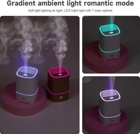 Flame Fire Diffuser Humidifier，7 Colors Changing Oil Diffuser，200ml Capacity Visual Water Level line Aromatherapy humidifier，Suitable for Living Room, Bedroom, Office.(Black) in Saudi Arabia
