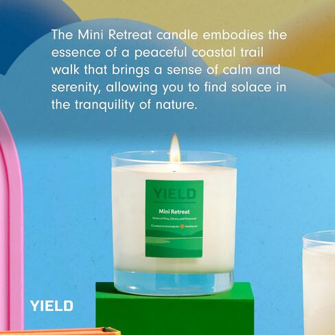 Yield - Mini Retreat Organic Coconut Wax Candle - Firewood, Citrus & Pine Scented Luxury Candle - 50 Hour Burn Time - Essential Oils - Scented Candles - Aromatherapy - Hand Poured in The USA - 8 oz in Saudi Arabia
