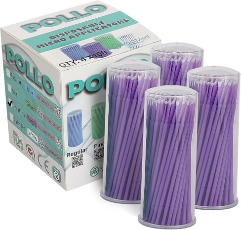 400PCs Dental Grade Pollo Disposable Dental Microbrush Applicators by VASTMED | Application Brushes Bendable for Eyelash Extensions, Personal Care, Artwork in Saudi Arabia