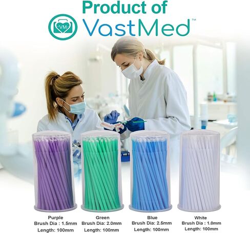 400PCs Dental Grade Pollo Disposable Dental Microbrush Applicators by VASTMED | Application Brushes Bendable for Eyelash Extensions, Personal Care, Artwork in Saudi Arabia