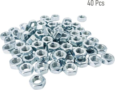 40PCS M8-1.25 Hex Nuts, Carbon Steel Metric Coarse Thread Hexagon Nut, ISO 4032, Class 4.8 Screw Bolt Fasteners, Zinc Plated Hardware Lock Nut in Saudi Arabia
