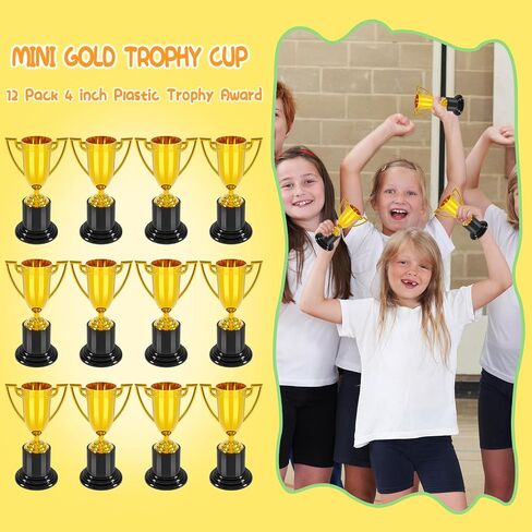 4 inch mini trophies, Trophies for kindergarten graduation, bowling tournaments, basketball games, kids soccer awards, Must have football party favors, plastic trophy. in Kuwait