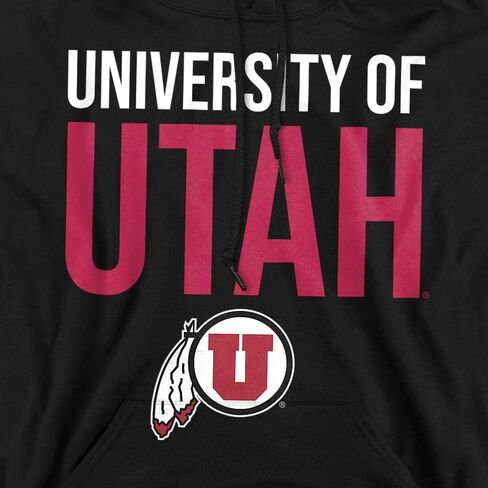 University of Utah Official Stacked Unisex Adult Pull-Over Hoodie in Saudi Arabia