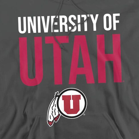 University of Utah Official Stacked Unisex Adult Pull-Over Hoodie in Saudi Arabia