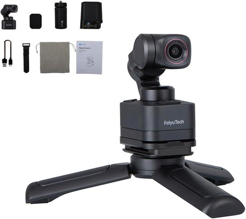 Feiyu Pocket 3 + Phone Holder - Handheld 4K Camera with 3-Axis Gimbal Stabilizer,1/2.3″CMOS,Detachable Magnetic Pocket-Sized Camera,4.0 AI Tracking in Saudi Arabia