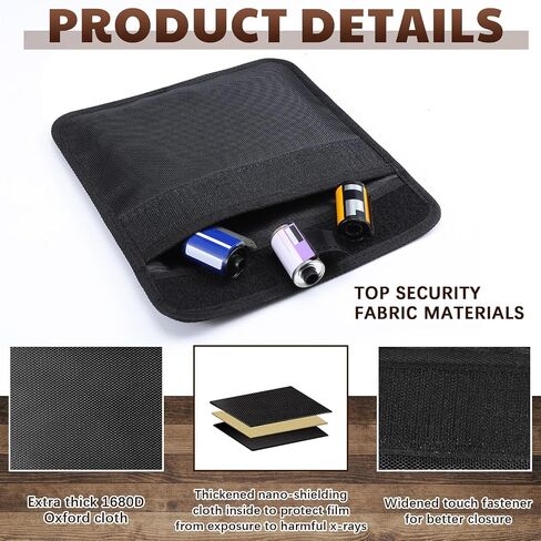 2 Pieces Filmguard Bag Medium Storage Carrying Case Bag Xray Proof Bags Film X-Ray Protector Bag Radiation-resistant Bag for Photographers Tourists Travelers, Black in Saudi Arabia